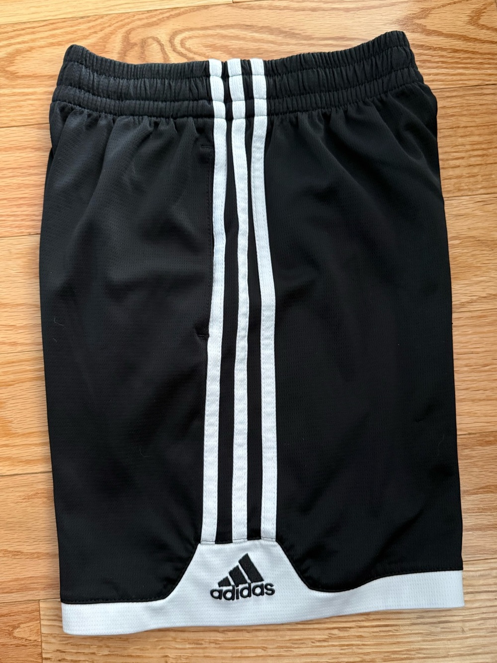 Adidas 3 stripe dry fit black white soccer kit uniform shorts small